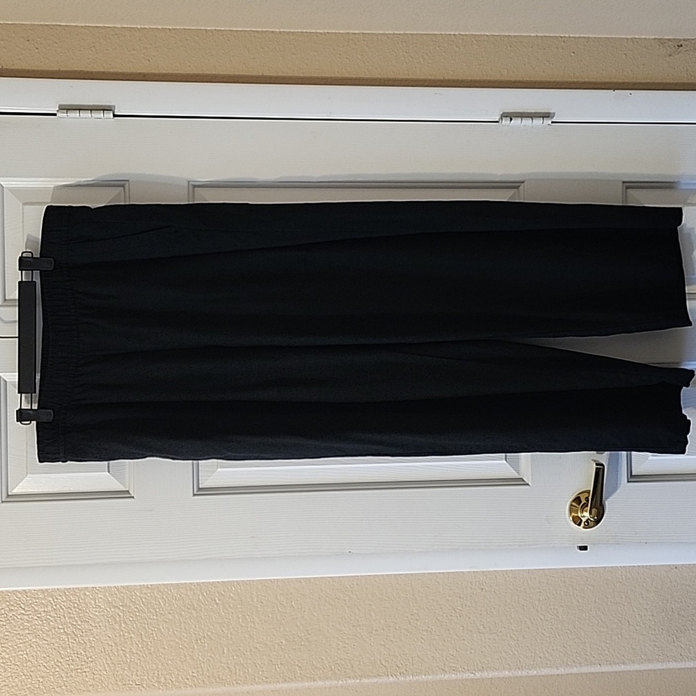 Wide-leg black linen pants, Large Tall